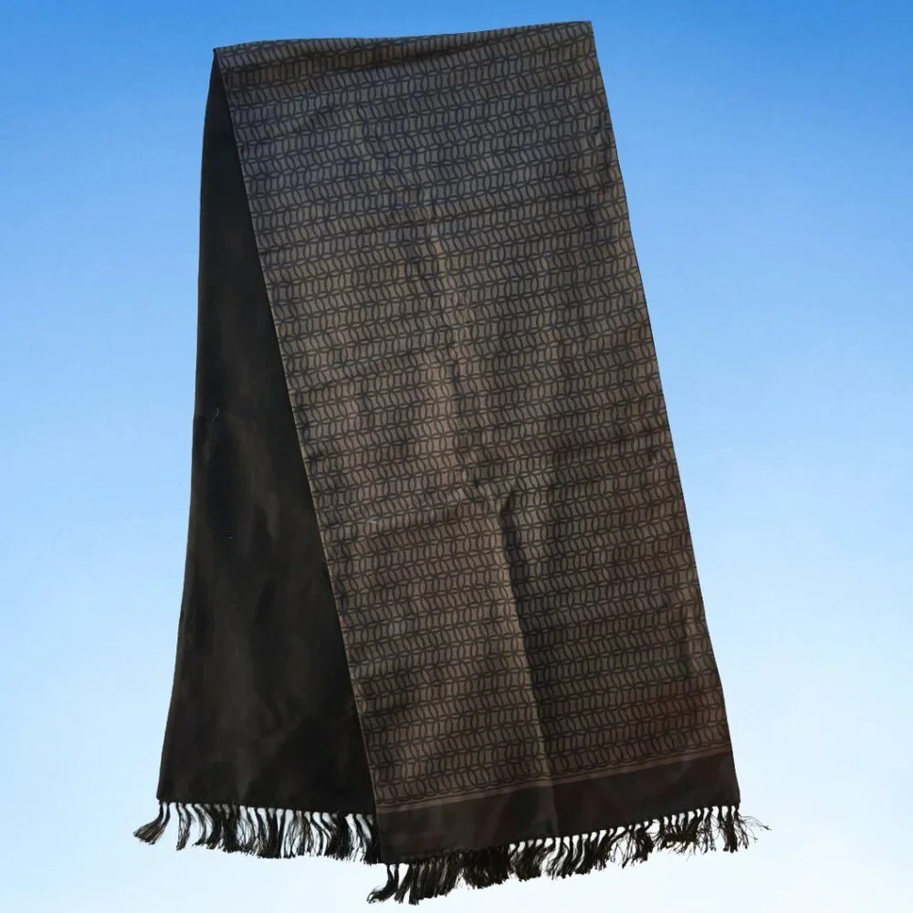 Authentic Tom Ford Geometric Silk & Cashmere Scarf, OS
